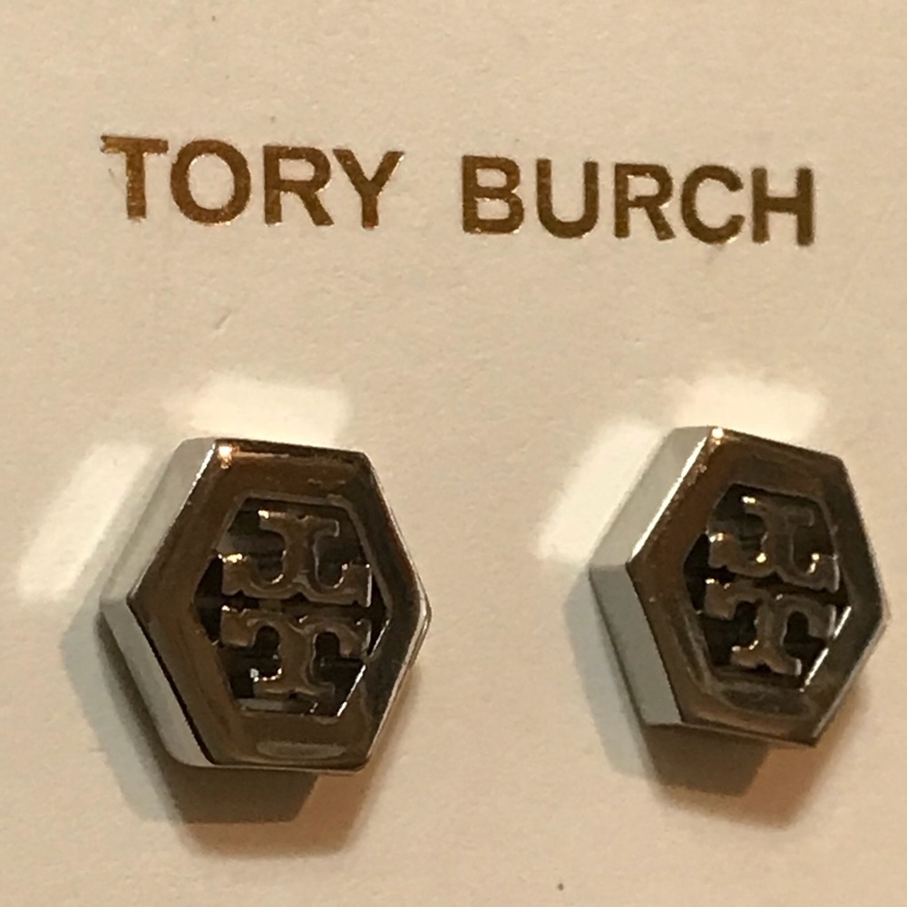 Tory burch hex-logo stud earrings